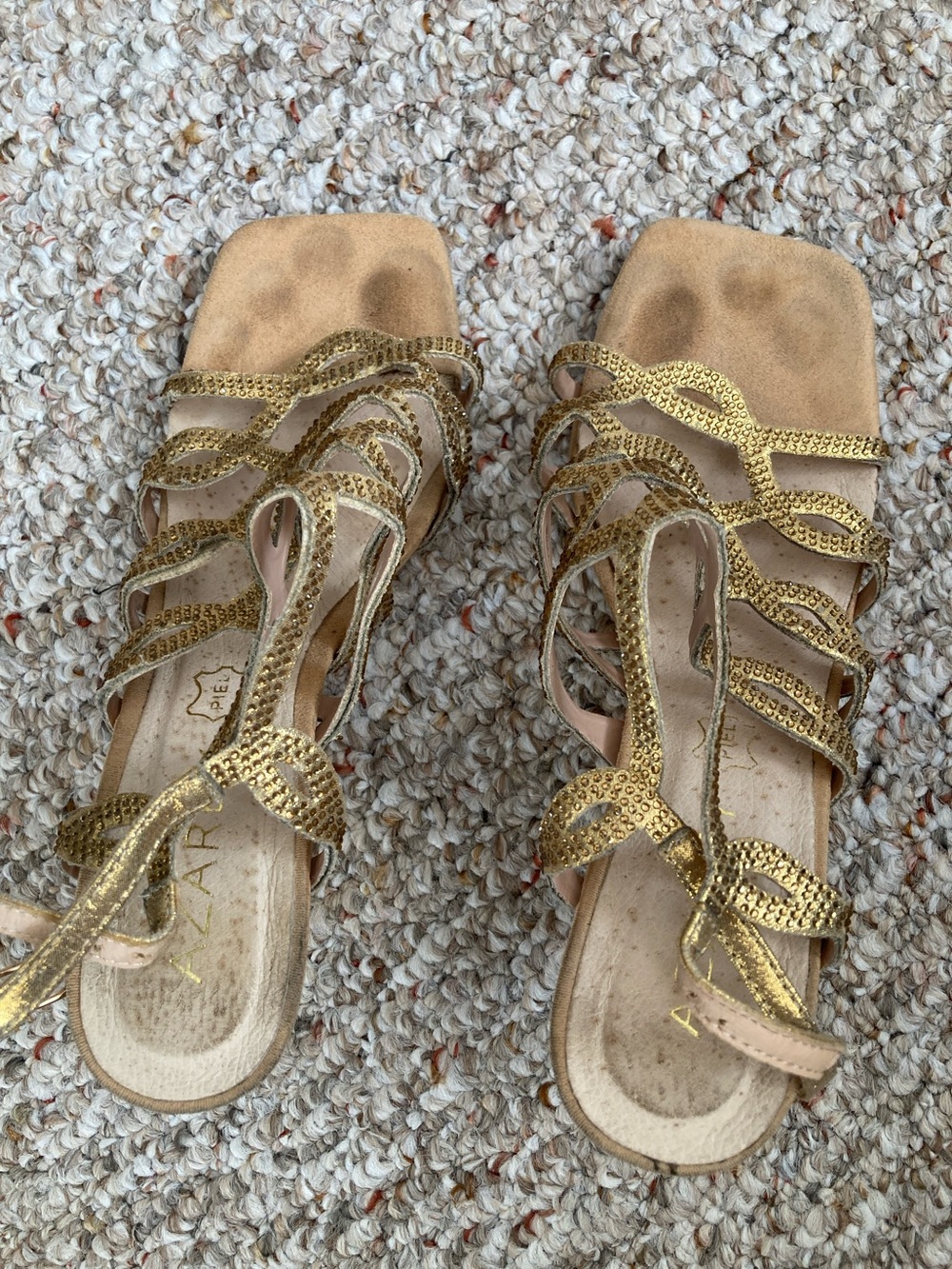 Gold Braided Strappy Women’s Sandals